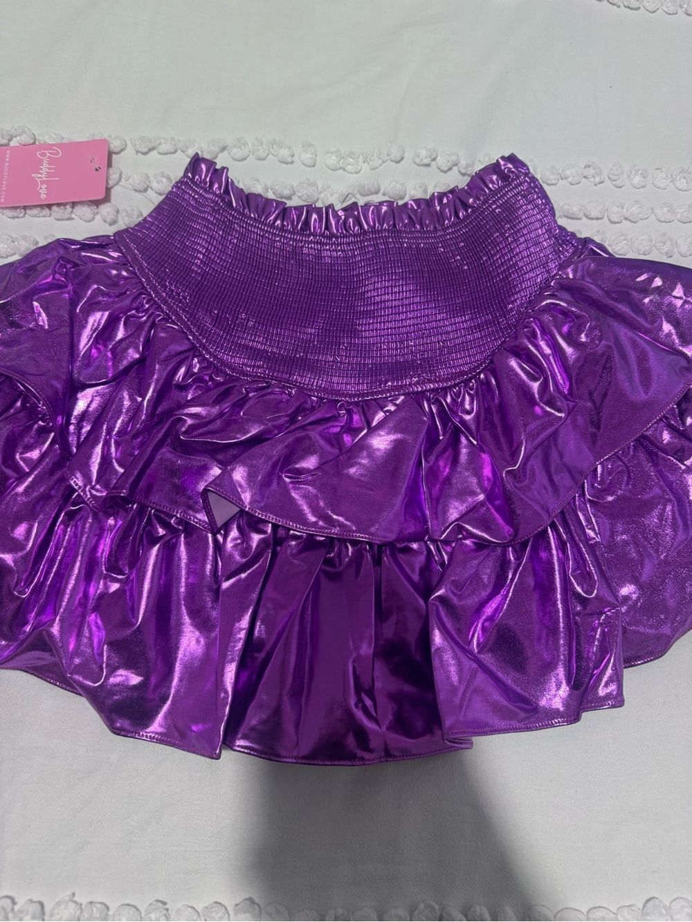 Buddy Love Metallic Purple Ruffled Skirt
